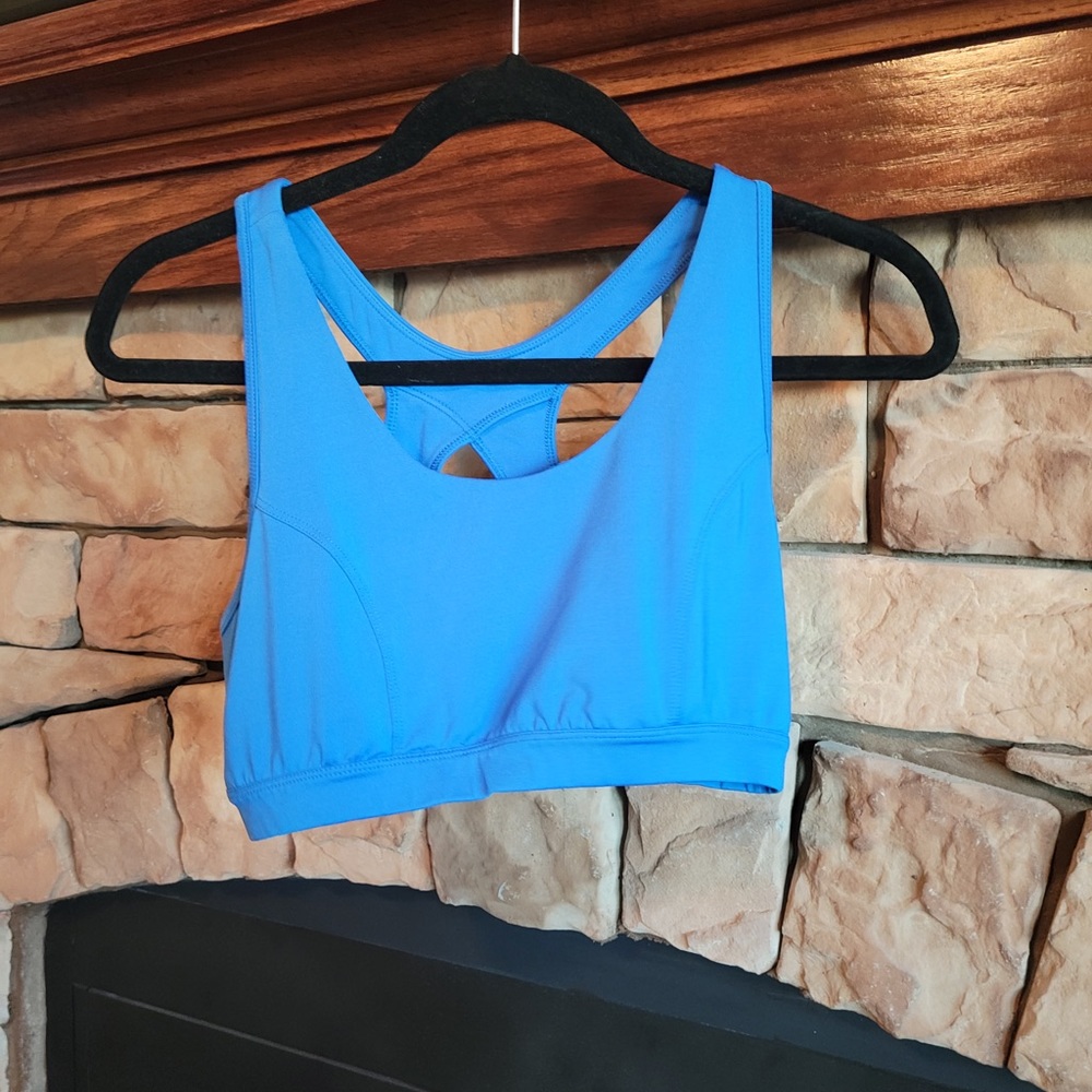 Blue sports bra